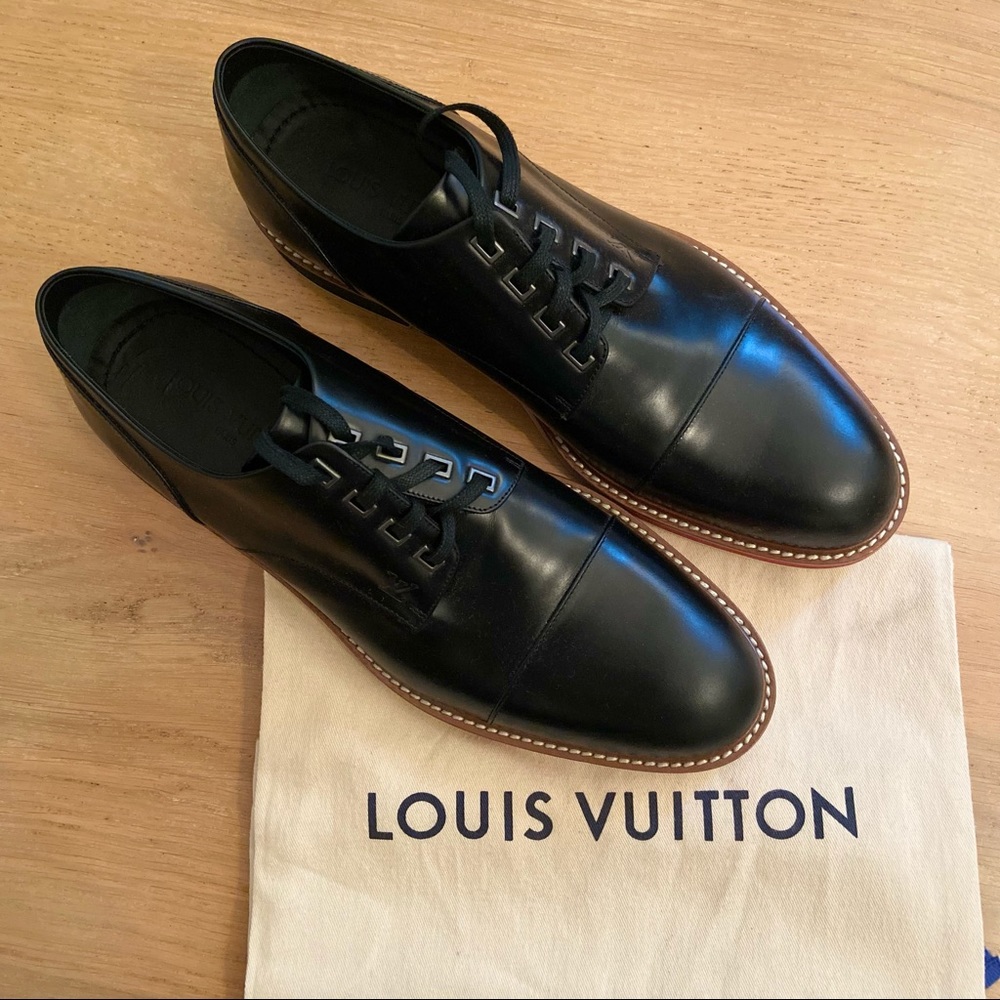 Louis Vuitton Black Leather Voltaire Derby shoes